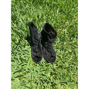 Velvet lace up 1990’s style grunge heels by Report - 7.5